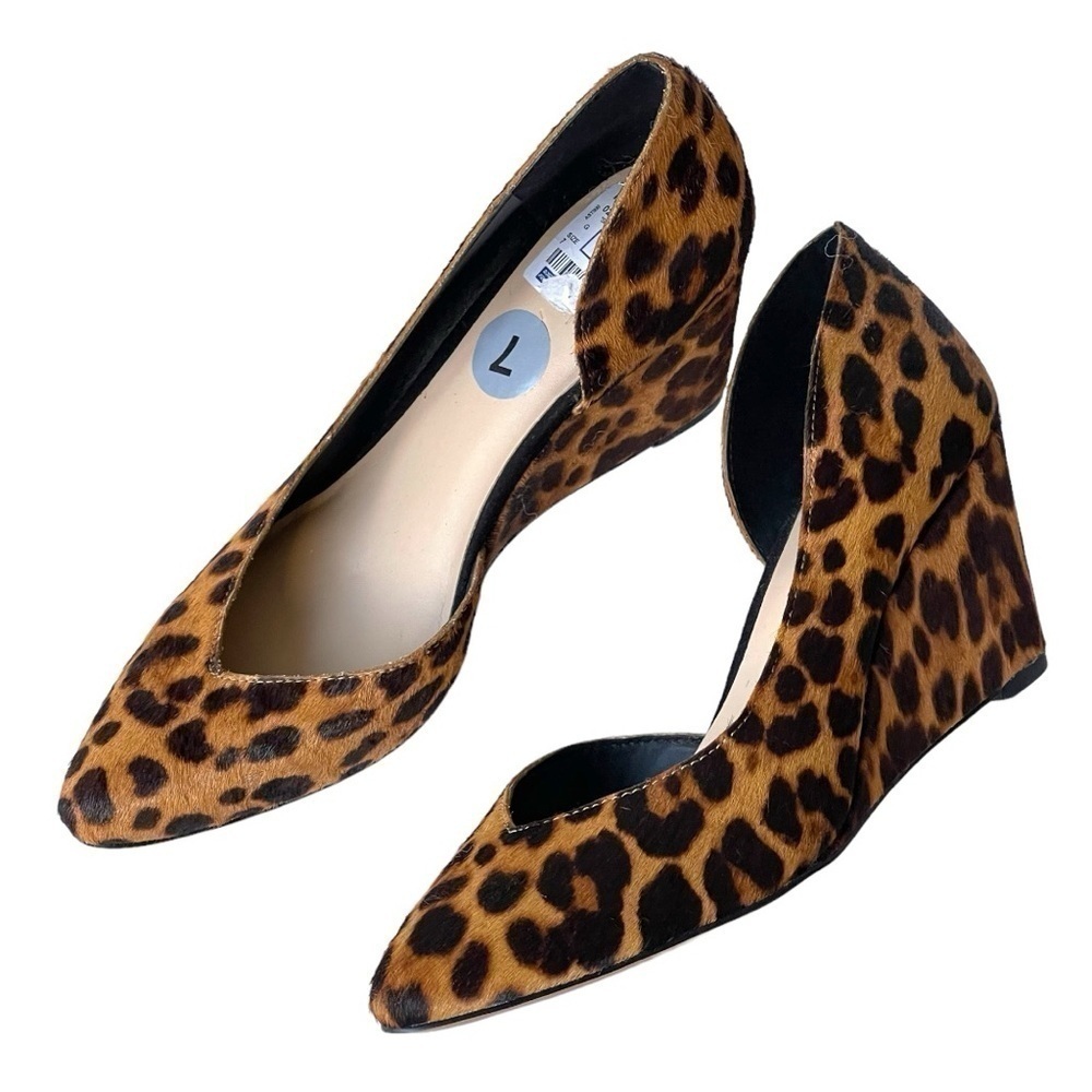 NEW! Womens Wedge Sandals Platform Heels Real Cow Hair Fur Comfort Shoes, 7M